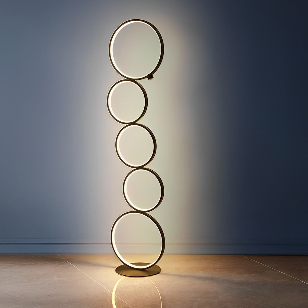 Modern Five-Ring Layered Art Decorative Floor Lamp for Living Room