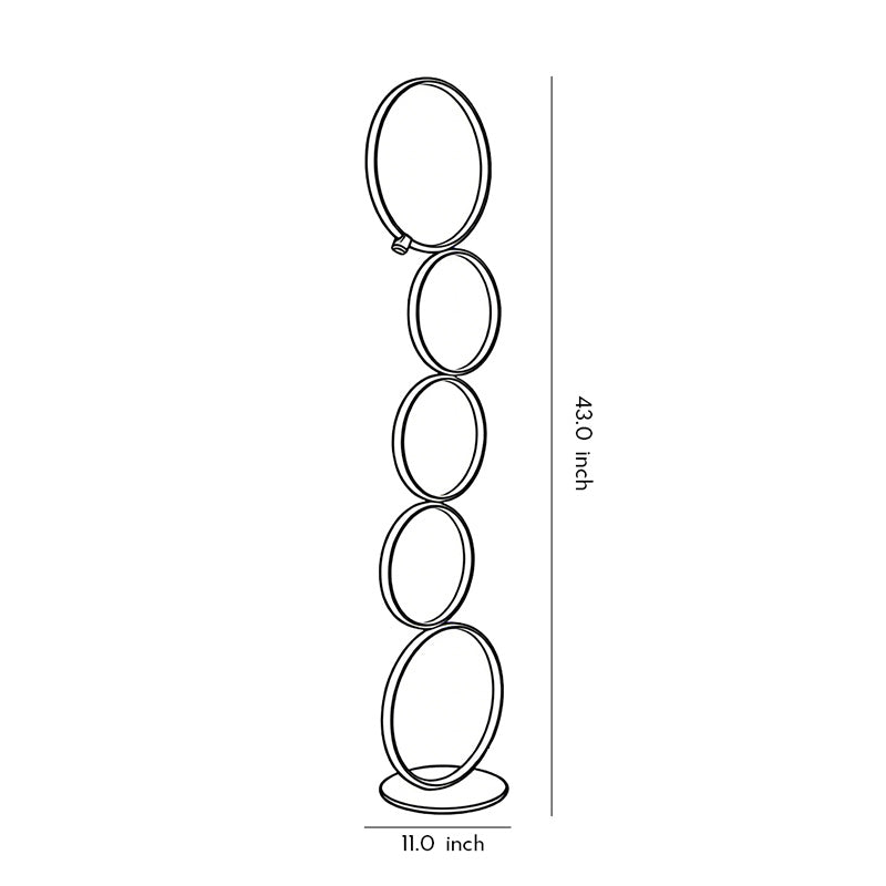Modern Five-Ring Layered Art Decorative Floor Lamp for Living Room