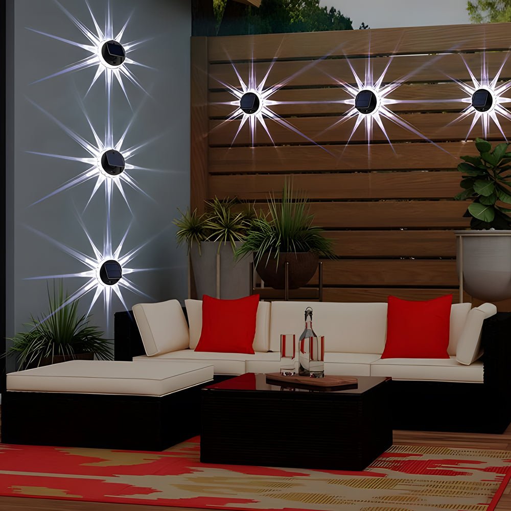 Elegant Solar-Powered Outdoor Patio Wall Lamp in Petal Design for Gardens