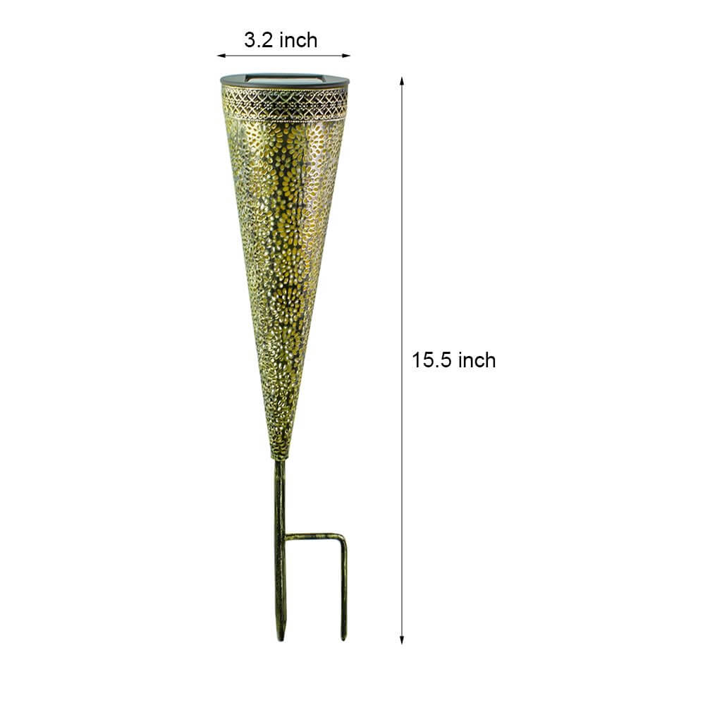 Charming Floral Patterned Solar Garden Stake Lights, 2-Pack - Metal Decor