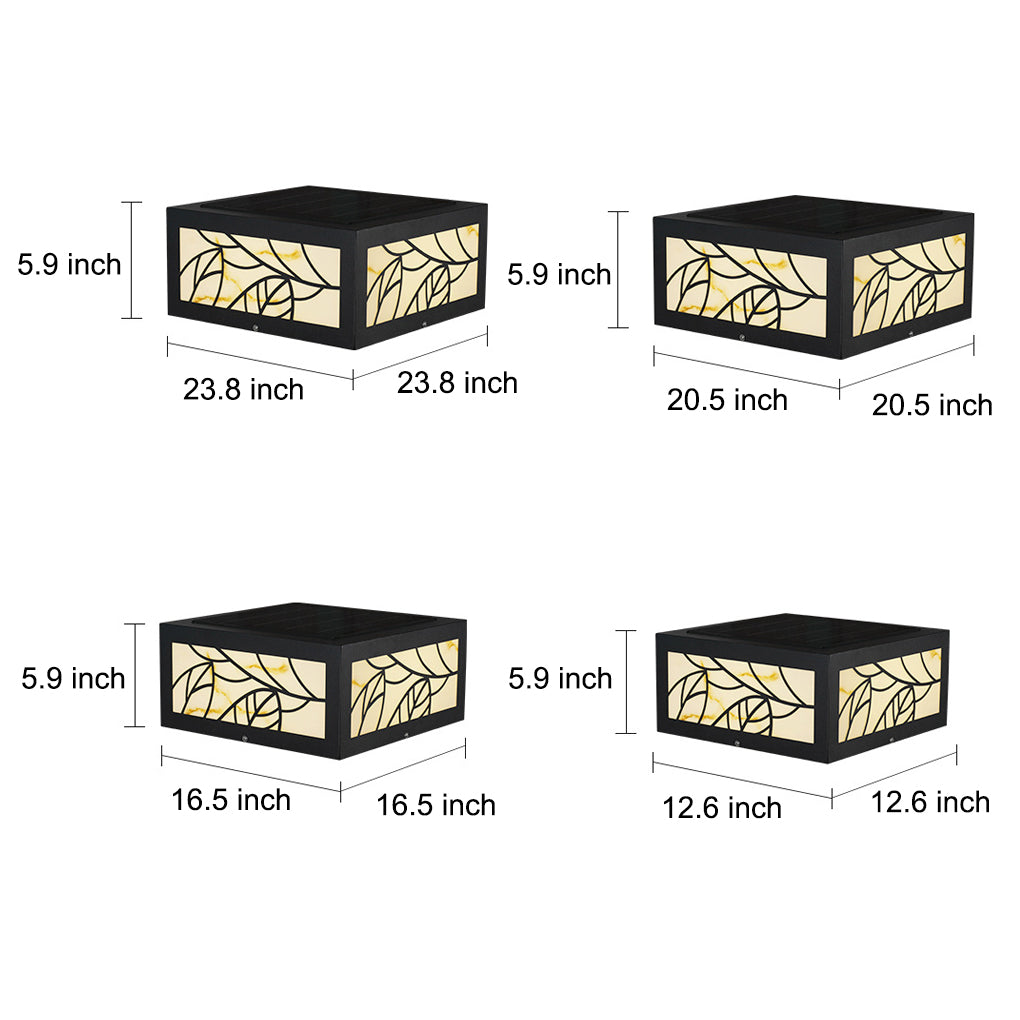 Sleek Black Square LED Pillar Lights for Modern Outdoor Garden Design