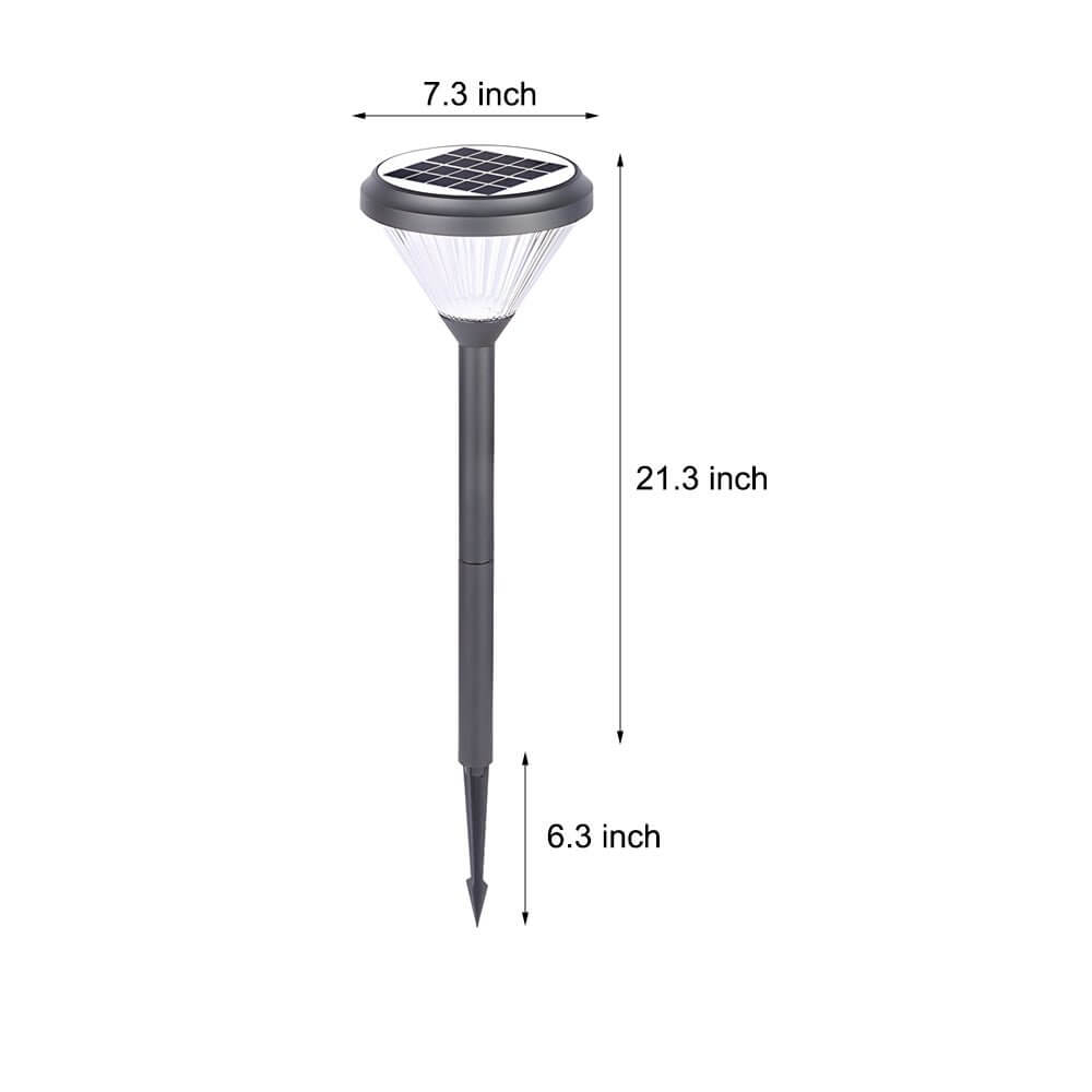 Deluxe Black Solar LED Garden Pathway Lights - Diamond Trim Design 27.6-Inch