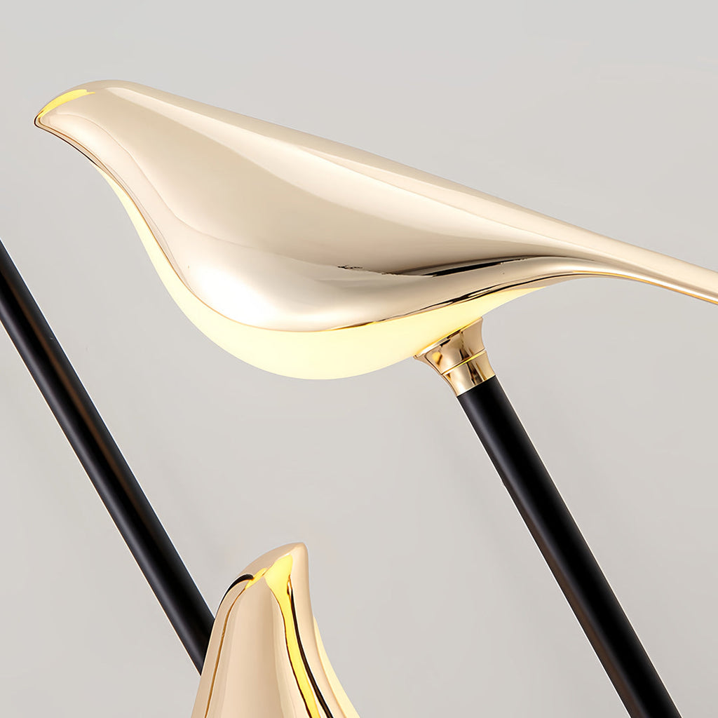 Modern 3-Head Bird Floor Lamp in Artistic Design for Living Room Decor