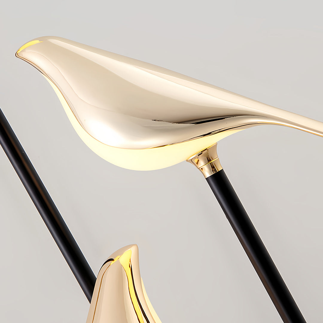 Modern 3-Head Bird Floor Lamp in Artistic Design for Living Room Decor