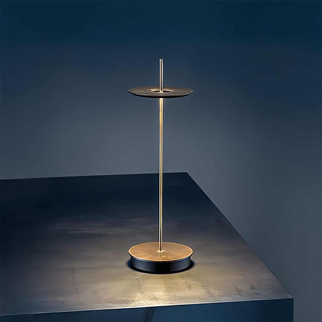 Portable Dimmable Metal Buffet Table Lamp in Modern Silver for Dining Room