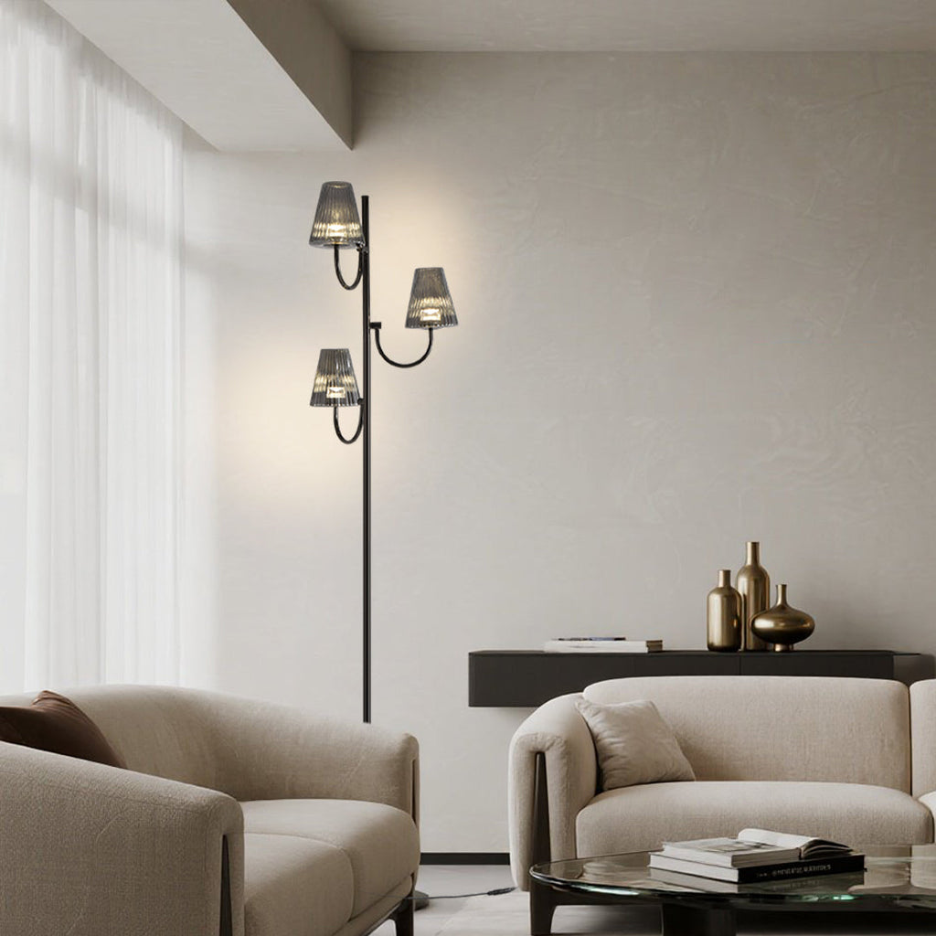 Sleek Black Minimalist Floor Lamp in Contemporary Design for Living Room