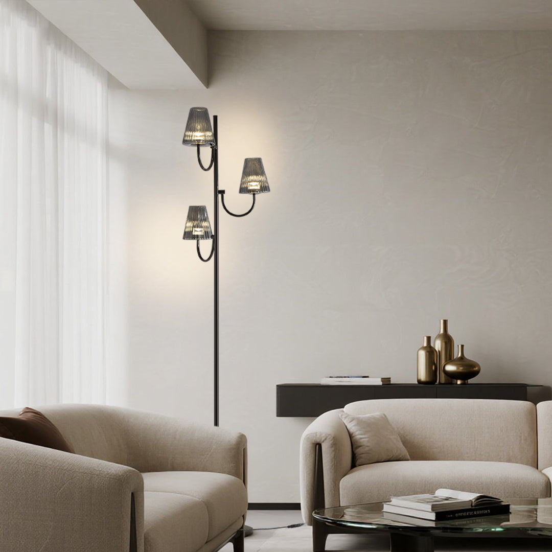Sleek Black Minimalist Floor Lamp in Contemporary Design for Living Room