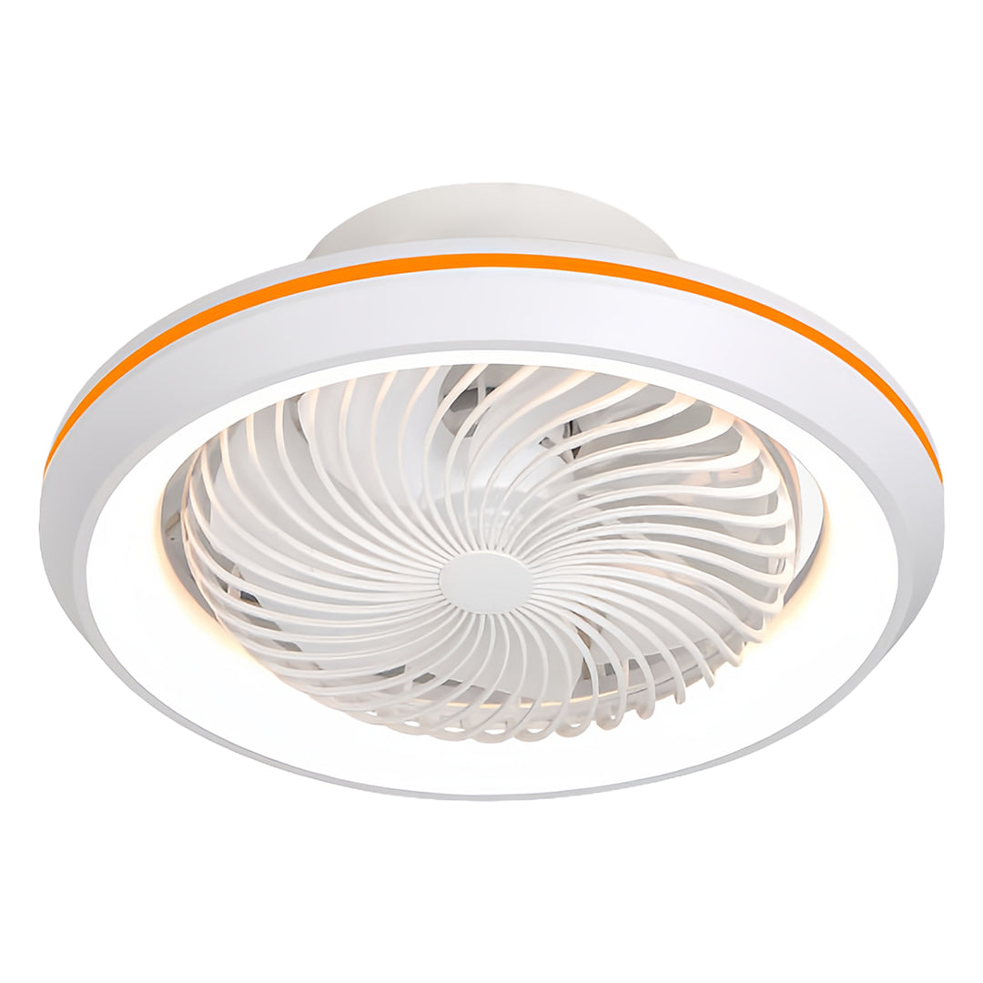 Sleek Modern White LED Ceiling Fan with Remote & Dimmable Lights for Living Room