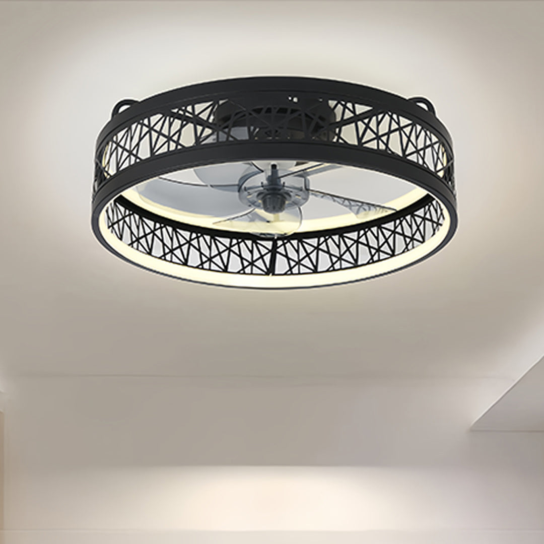 Ultra Thin Nordic Round Ceiling Fan with Light for Modern Living Rooms