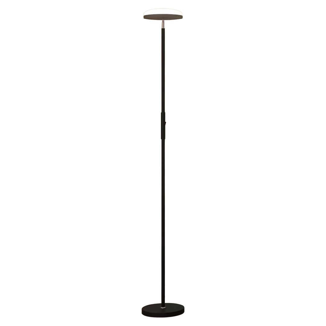 Modern Brass Uplight Floor Lamp with White Shade for Cozy Reading Nook