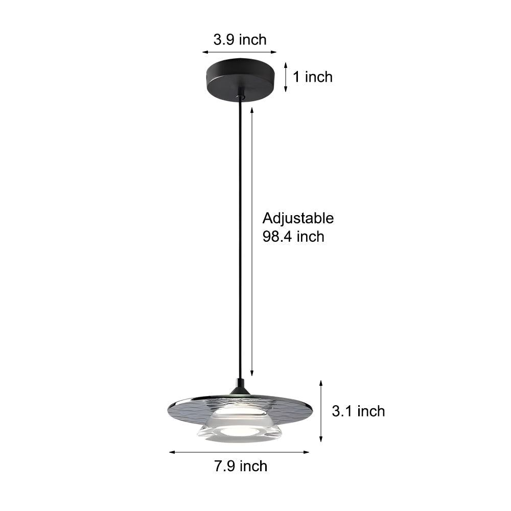 Italian Glass LED Pendant Light with 3-Step Dimming for Kitchen