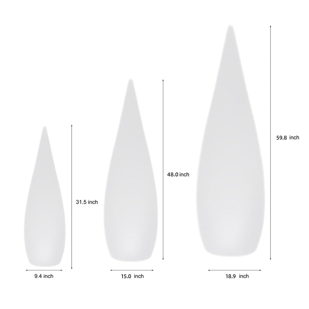 Contemporary Black Teardrop LED Outdoor Floor Lamp for Garden Pathway