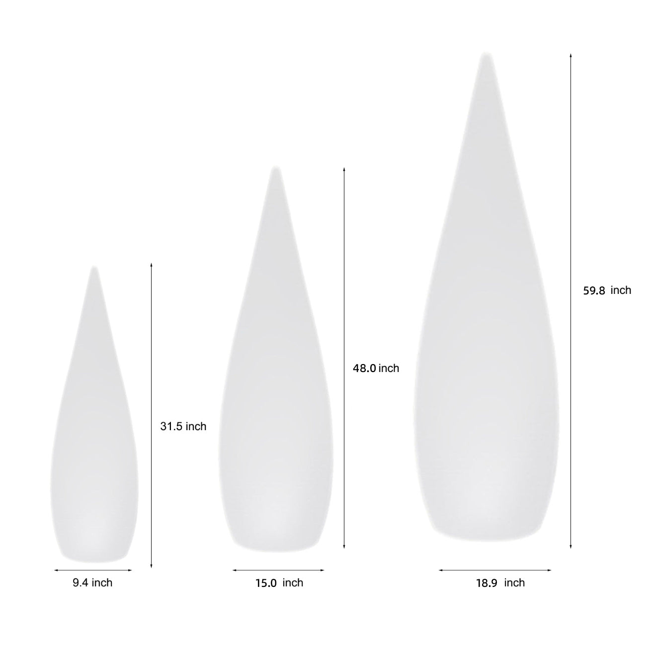 Contemporary Black Teardrop LED Outdoor Floor Lamp for Garden Pathway