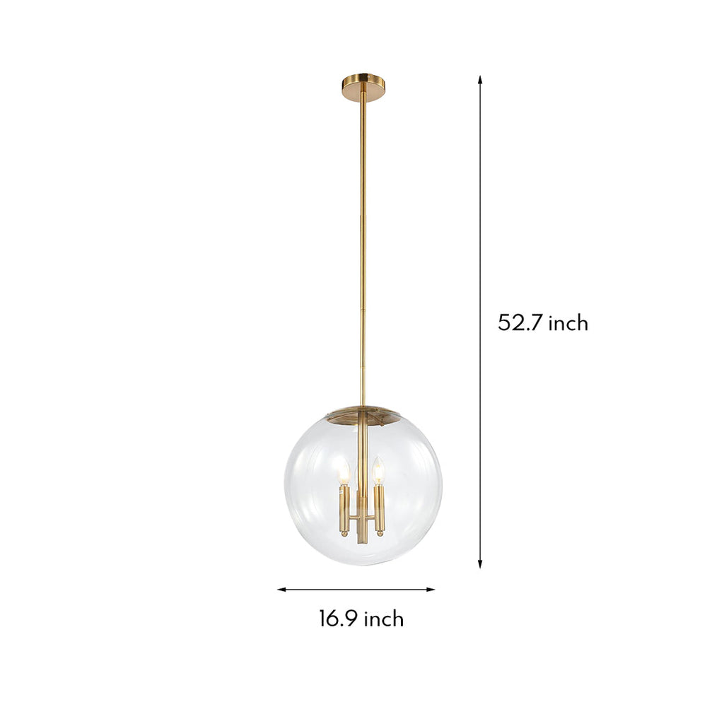 Elegant Clear Glass Globe Pendant Light for Modern Living Room Decor