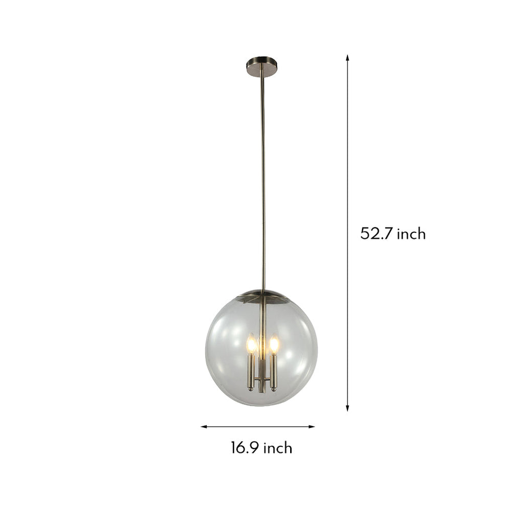 Contemporary Silver Glass Orb Pendant Light for Modern Living Spaces