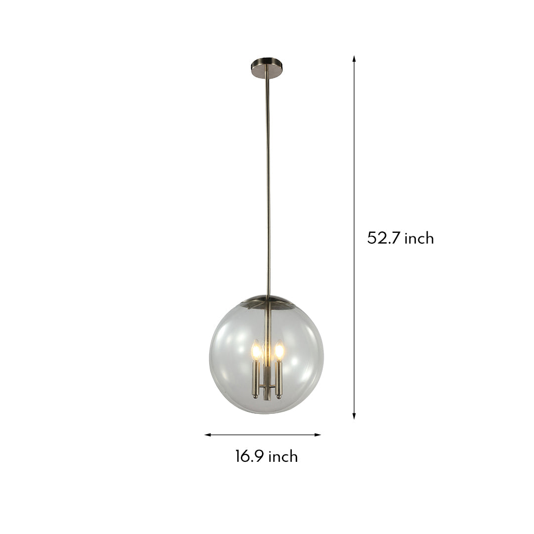Contemporary Silver Glass Orb Pendant Light for Modern Living Spaces