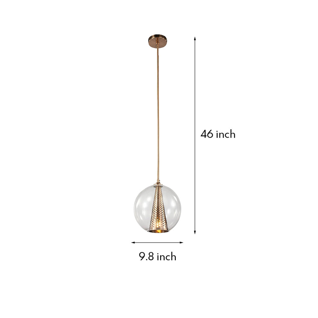 Chic Glass Ball Pendant Light with Metal Cone Shade for Modern Interiors
