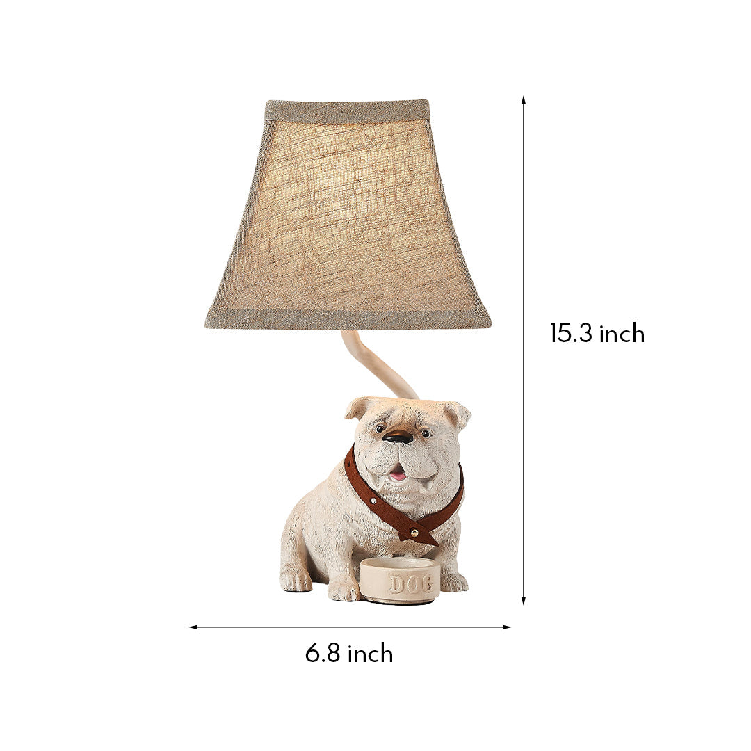 Elegant Mid-Century White Resin Dog Table Lamp for Living Room Decor