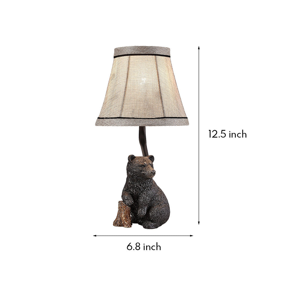 Elegant European-Style Resin Bear Table Lamp for Living Room Decor