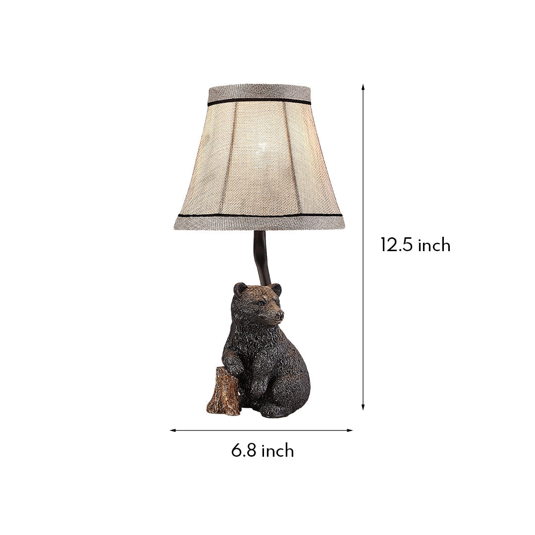 Elegant European-Style Resin Bear Table Lamp for Living Room Decor
