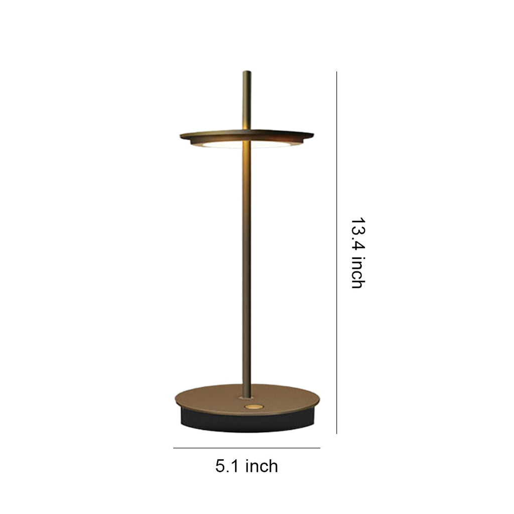 Portable Dimmable Metal Buffet Table Lamp in Modern Silver for Dining Room