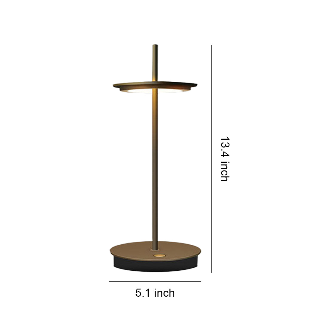 Portable Dimmable Metal Buffet Table Lamp in Modern Silver for Dining Room