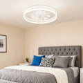 Contemporary White Plastic Ceiling Fan with LED Light for Living Room