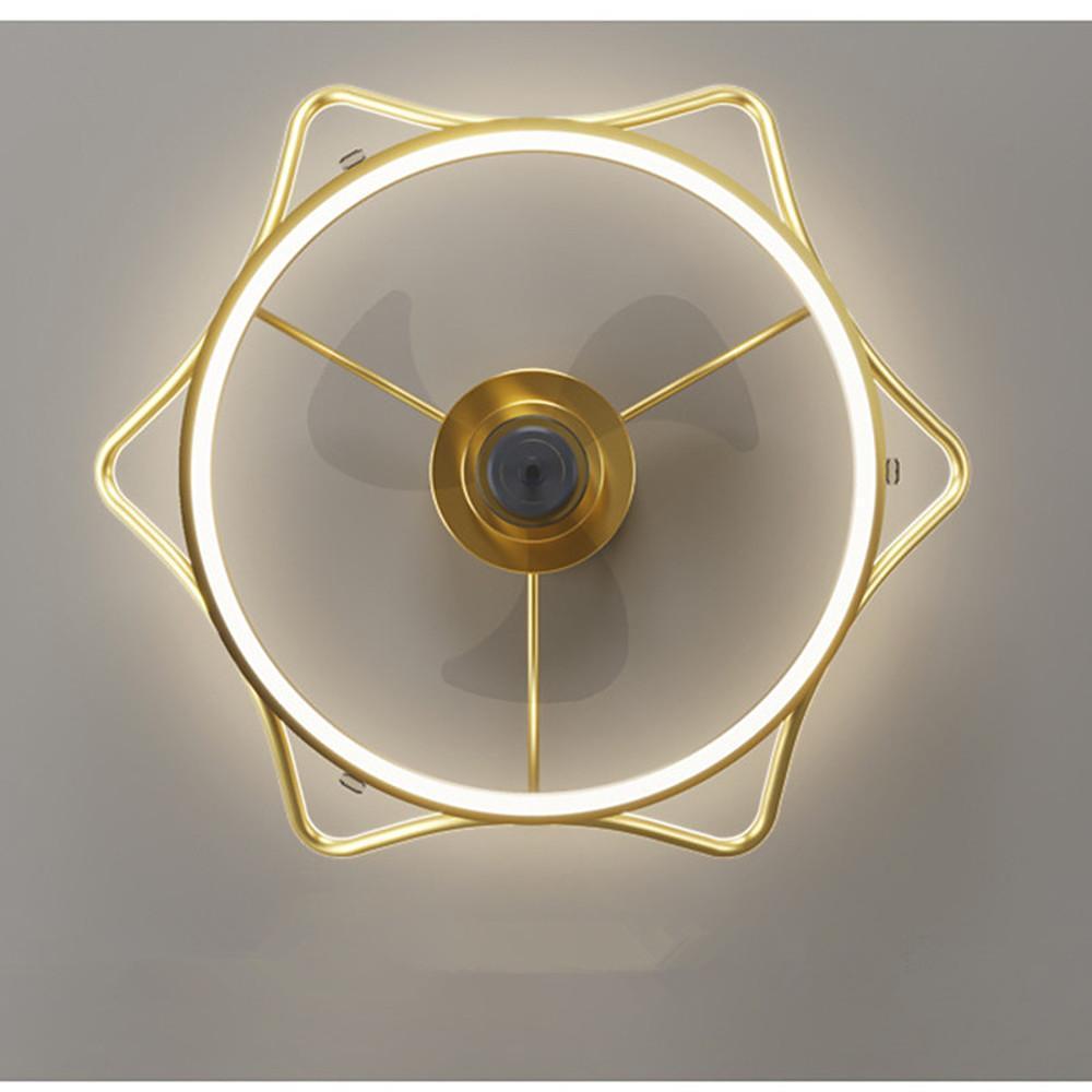 Gold Crown Shaped Bladeless Ceiling Fan Light with LED for Bedrooms