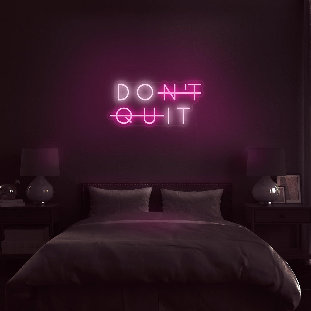 Vibrant 'Don't Quit' LED Neon Sign in Colorful Acrylic for Motivational Spaces