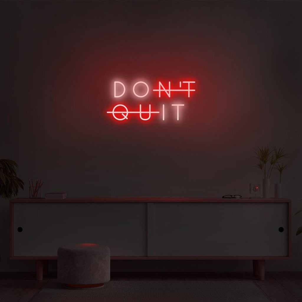 Vibrant 'Don't Quit' LED Neon Sign in Colorful Acrylic for Motivational Spaces