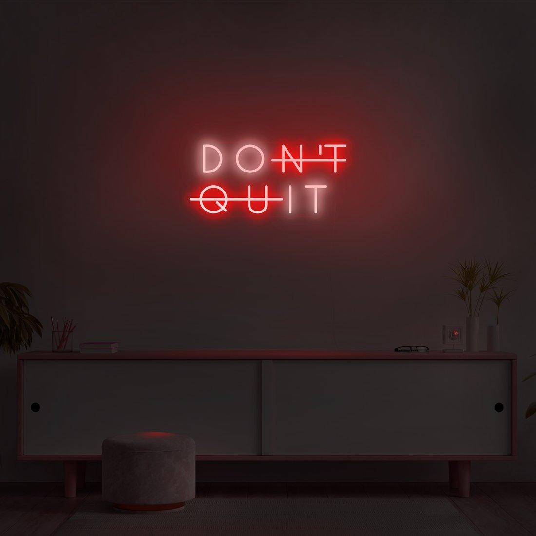 Vibrant 'Don't Quit' LED Neon Sign in Colorful Acrylic for Motivational Spaces