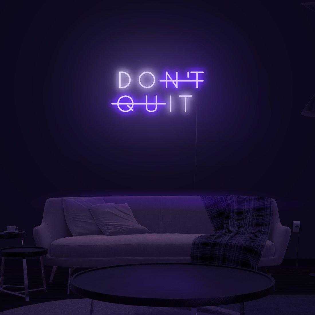 Vibrant 'Don't Quit' LED Neon Sign in Colorful Acrylic for Motivational Spaces