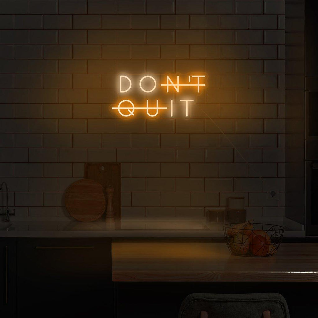 Vibrant 'Don't Quit' LED Neon Sign in Colorful Acrylic for Motivational Spaces