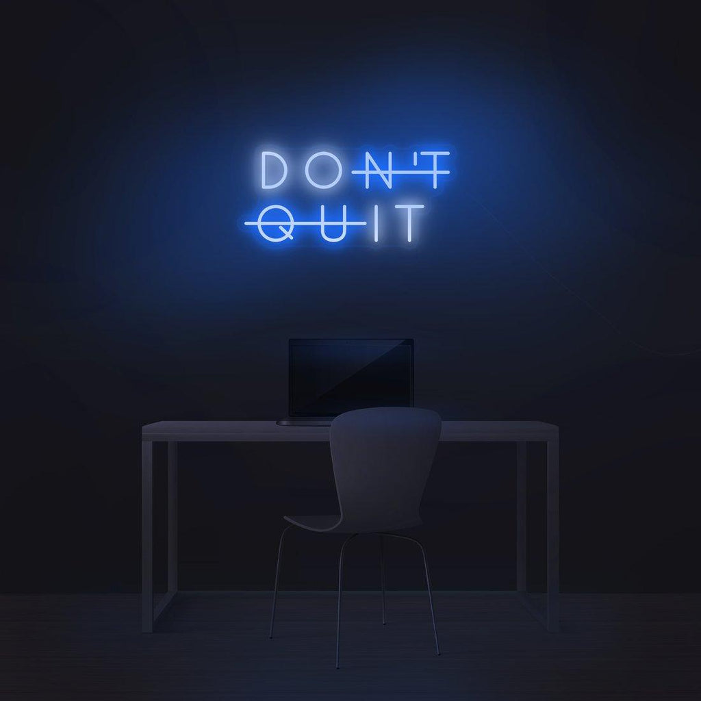 Vibrant 'Don't Quit' LED Neon Sign in Colorful Acrylic for Motivational Spaces