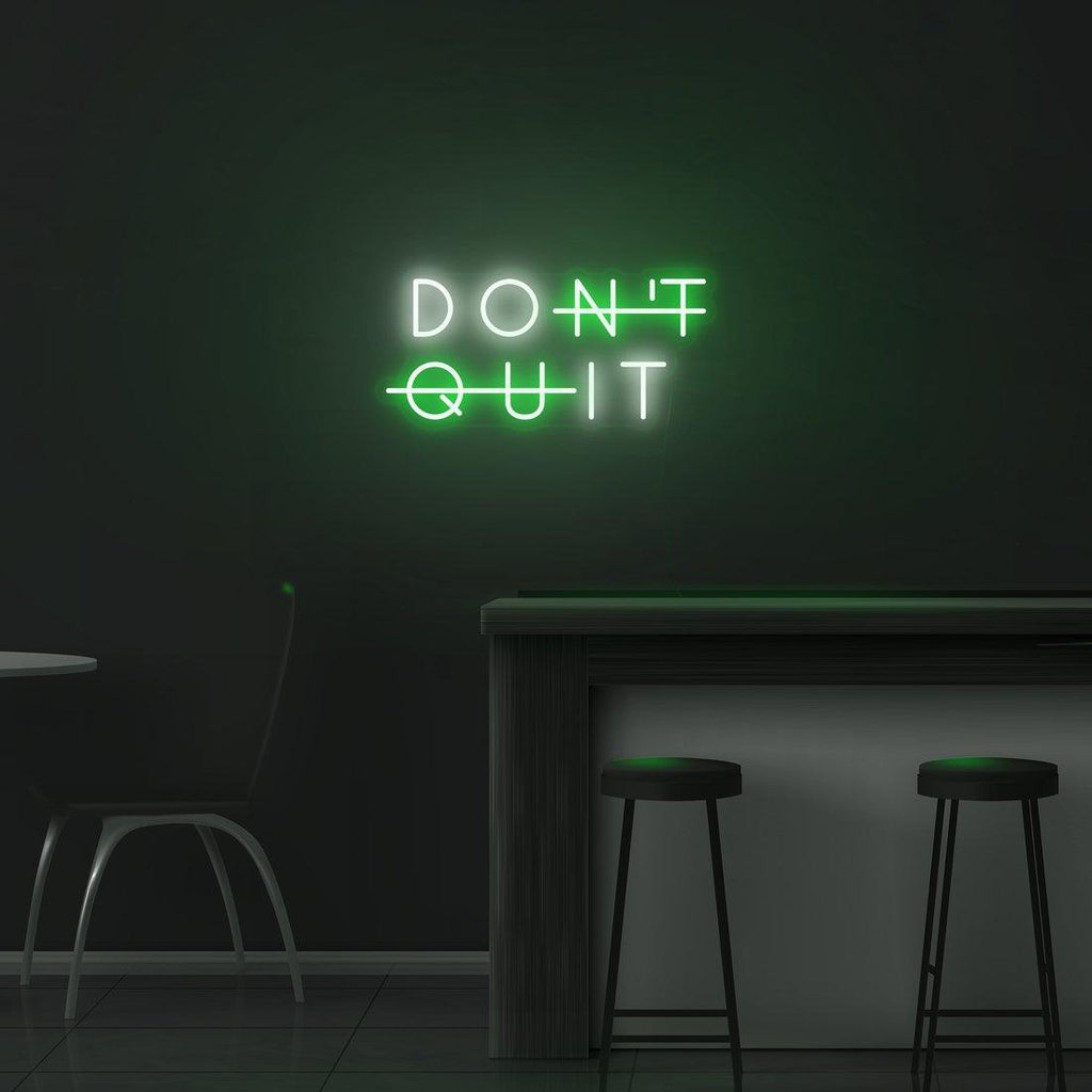 Vibrant 'Don't Quit' LED Neon Sign in Colorful Acrylic for Motivational Spaces