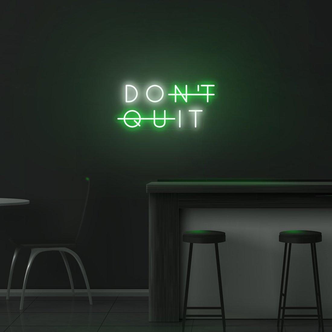 Vibrant 'Don't Quit' LED Neon Sign in Colorful Acrylic for Motivational Spaces