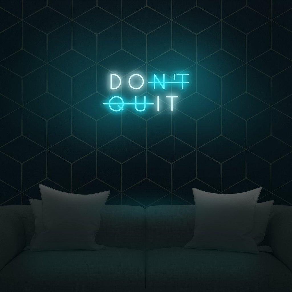 Vibrant 'Don't Quit' LED Neon Sign in Colorful Acrylic for Motivational Spaces