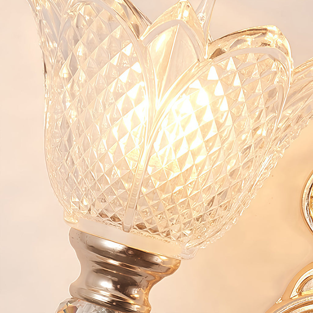 Elegant Double Crystal Glass Wall Sconce Lights for Living Room Decor