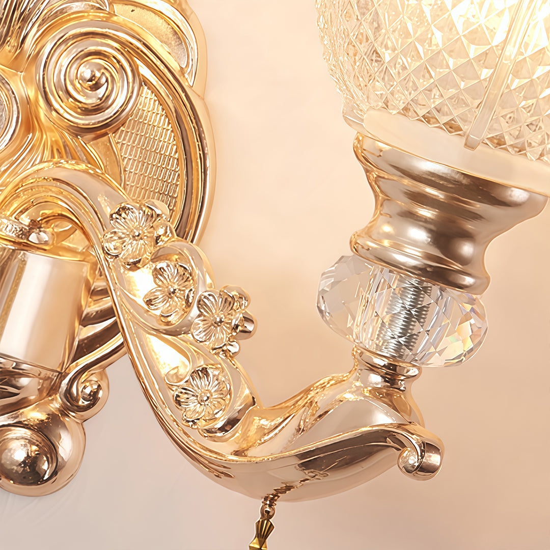 Elegant Double Crystal Glass Wall Sconce Lights for Living Room Decor
