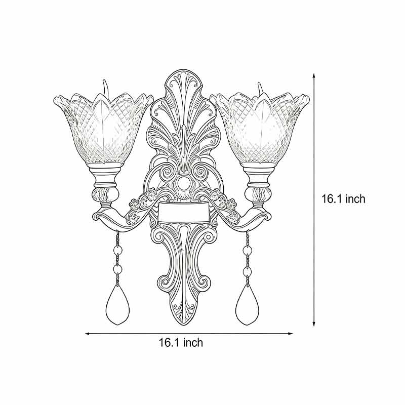 Elegant Double Crystal Glass Wall Sconce Lights for Living Room Decor