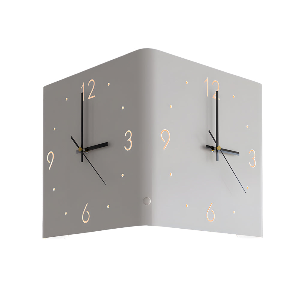 Modern Backlit Square Metal Wall Clock Lamp for Home Office Decor
