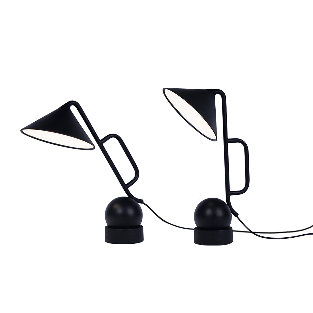 Industrial Black Metal LED Desk Lamp for Home Office and Study Room