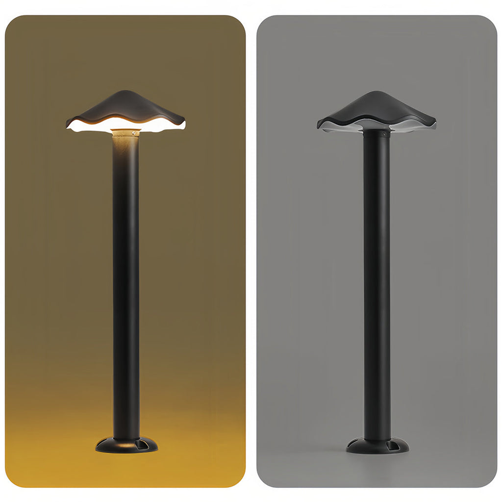 Industrial Black Metal Umbrella Pathway Lights for Outdoor Garden Walkways