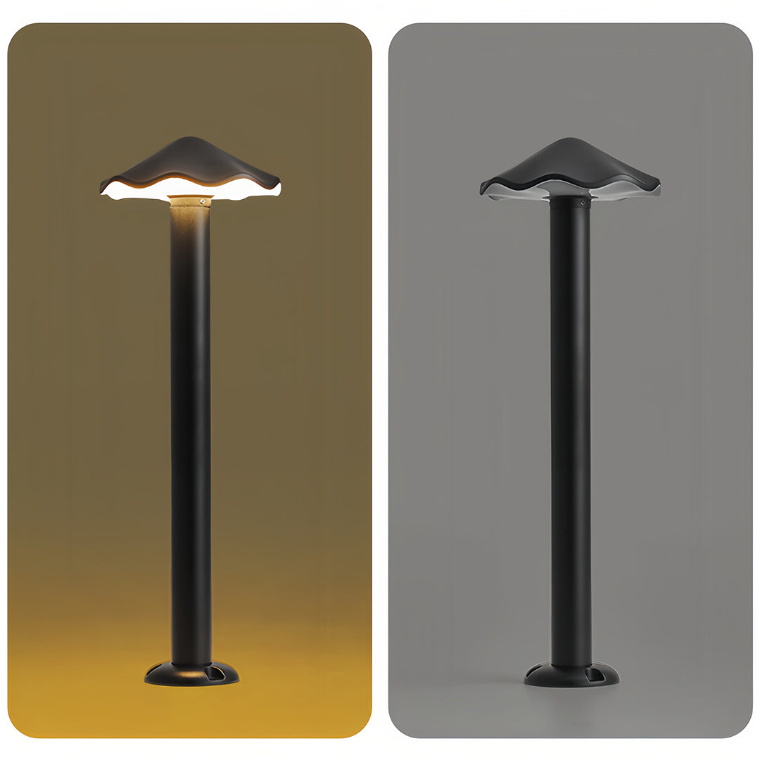Industrial Black Metal Umbrella Pathway Lights for Outdoor Garden Walkways
