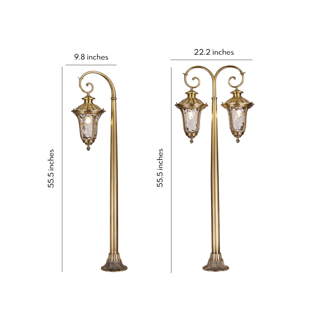European Style Vintage Full Copper LED Outdoor Path Light Fixture