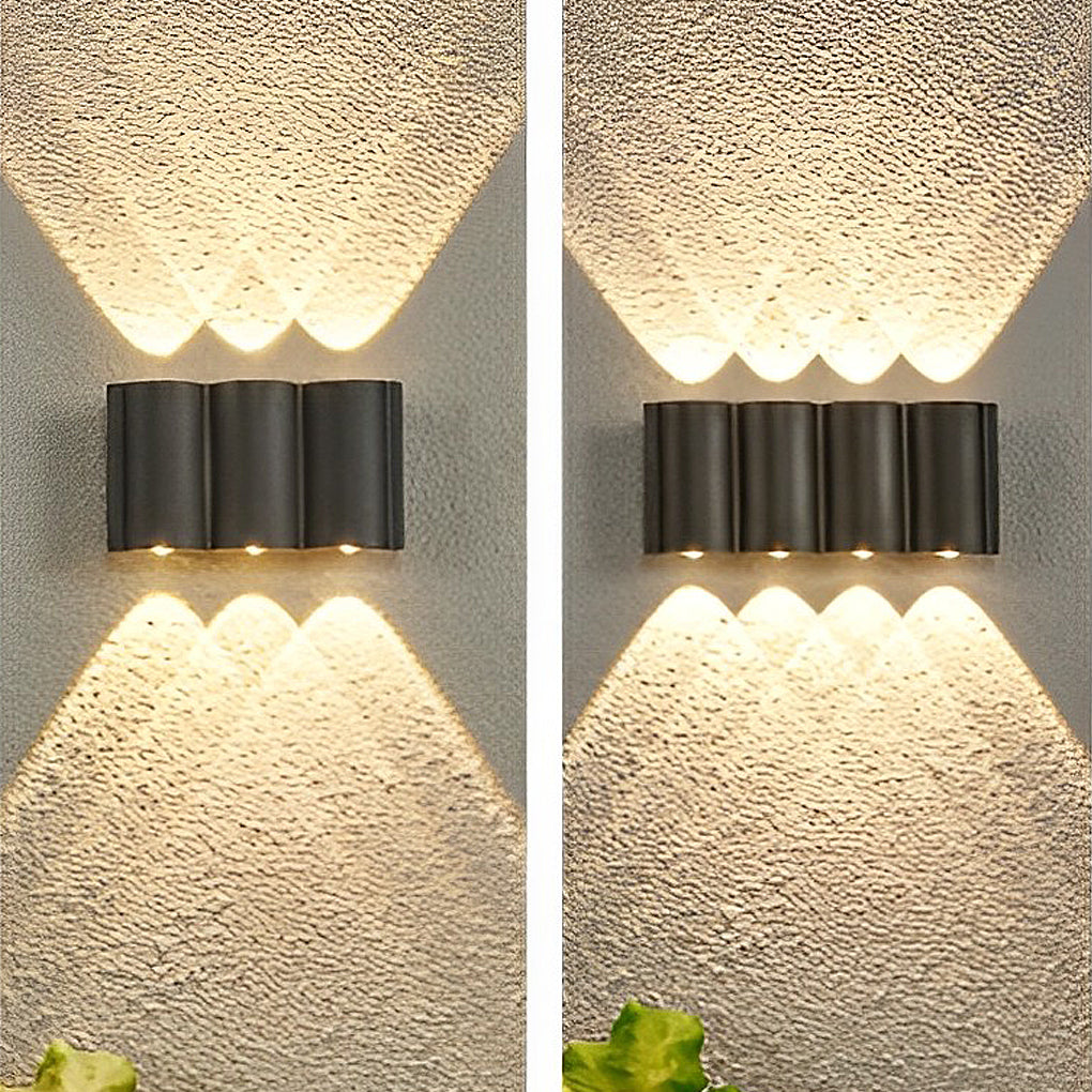 Modern Aluminum Wave-Shaped LED Outdoor Wall Light for Patio & Garden