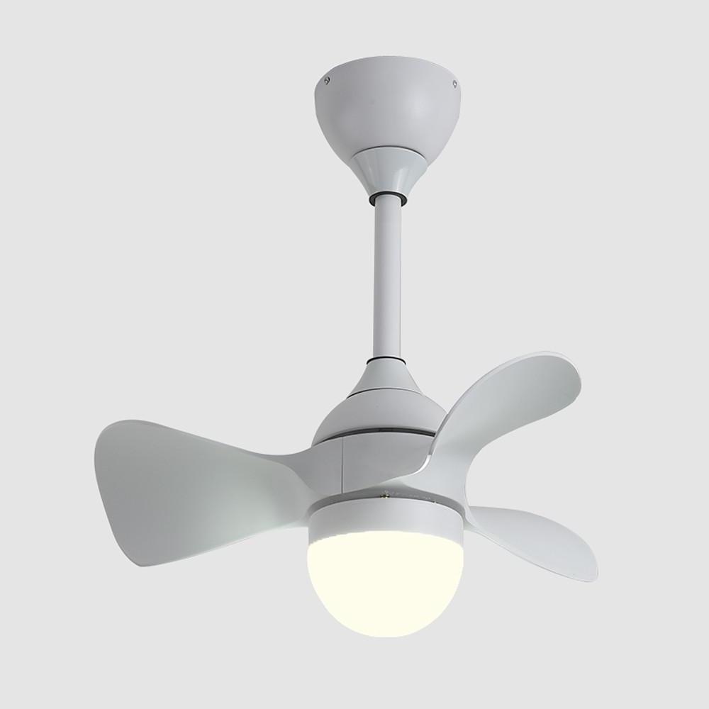 Nordic Dimmable LED Flush Mount Ceiling Fan Light - Remote Control, White