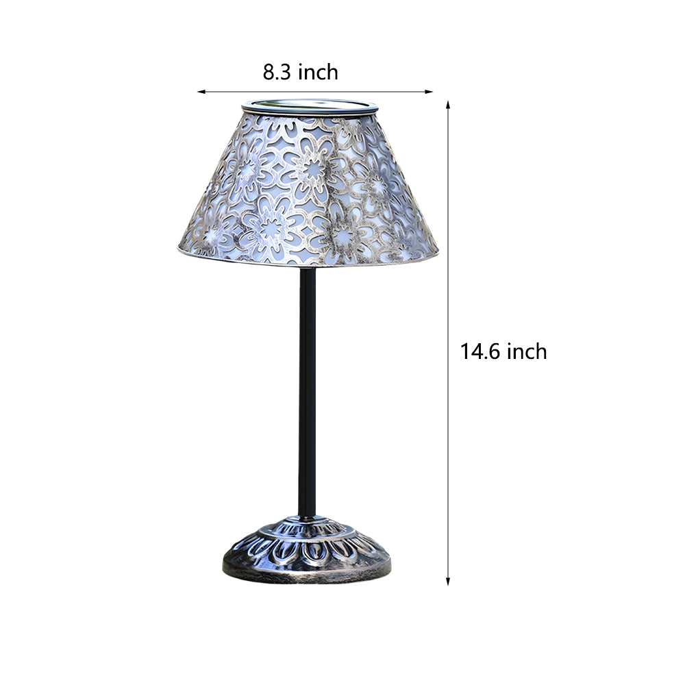 Elegant Silver Metal LED Outdoor Table Lamp – Waterproof & Stylish Accent