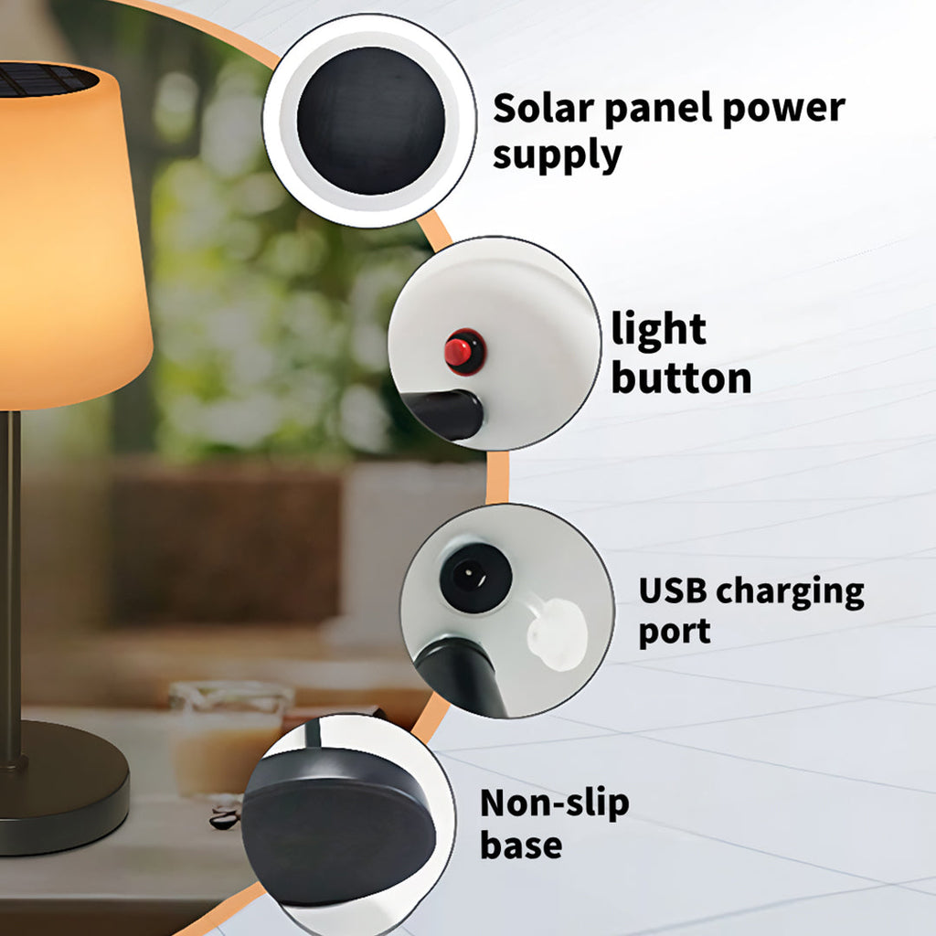Elegant Waterproof Solar Desk Lamp with Remote Control for Outdoor Use
