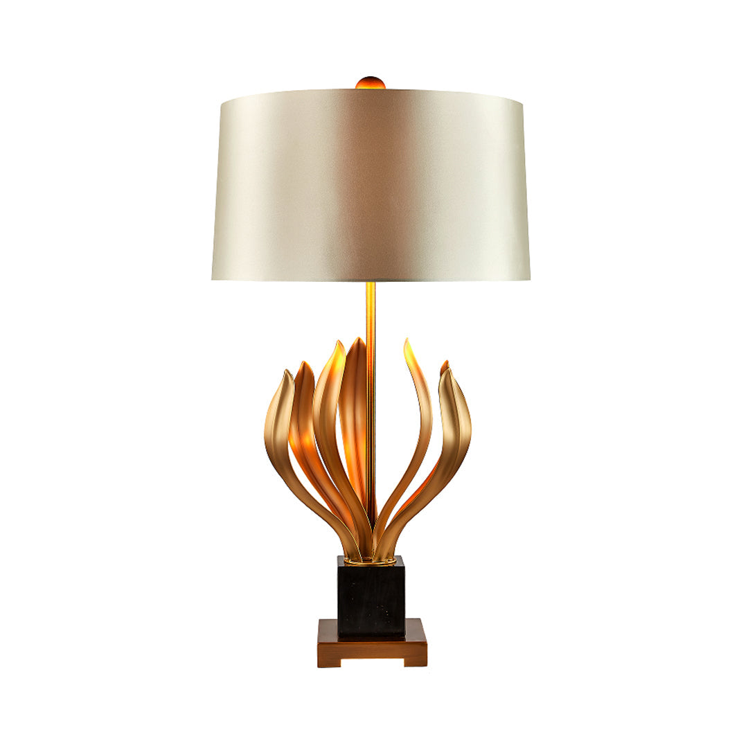 Rustic Vintage Metal Nightstand Lamp with Creative Fabric Shade for Bedroom